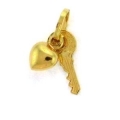 14Kt Yellow Gold Key & Heart Charm (1.00gr)